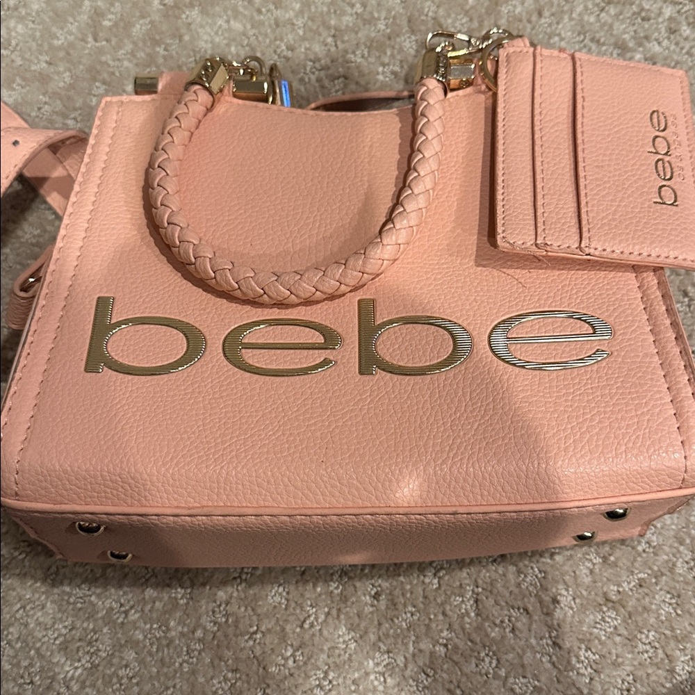 Bebe Blush Tote with Gold Details